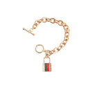 Gold Chain Rhinestone Lock Dog Charm