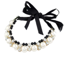 Lovely Pearl Ribbon Dog Necklace