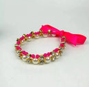 Lovely Pearl Ribbon Dog Necklace
