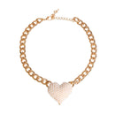 Rhinestone Heart Dog Necklace