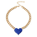 Rhinestone Heart Dog Necklace