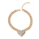 Rhinestone Heart Dog Necklace