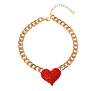 Rhinestone Heart Dog Necklace