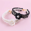 Classic Chic Tweed Flower Dog Collar / Necklace