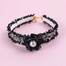 Classic Chic Tweed Flower Dog Collar / Necklace