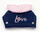 Denim "Love" Harness Vest in Glitter & Foil