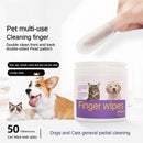 3-in-1 Pet Finger Dental Wipes For Eyes, Ears, Dental Care; Pack Of 50