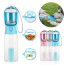 3 in 1 Water Bottle; Food Dispenser; Poop Bag Holder