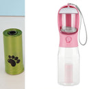 3 in 1 Water Bottle; Food Dispenser; Poop Bag Holder