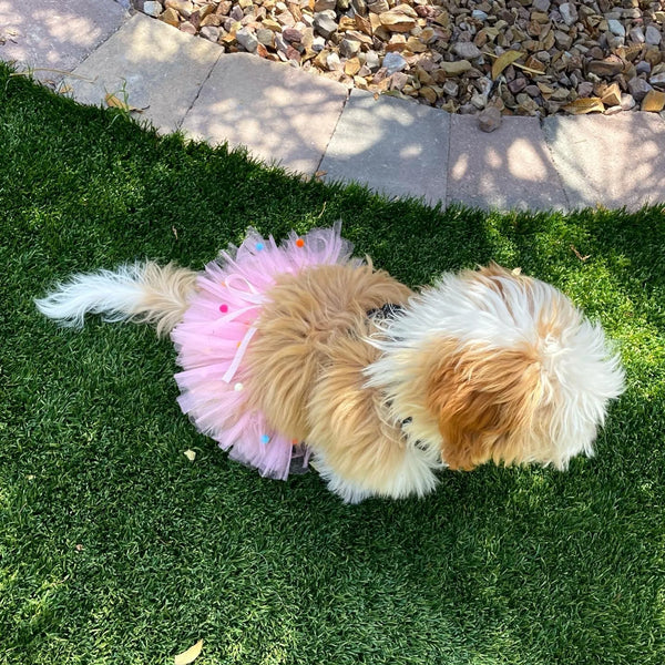 Pink Pom Pom Dog Tutu Skirt