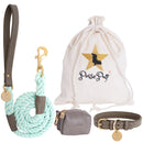 Rope Leash with Leather Handle - Desert Mint