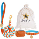 Vibrant Sunset - Rope Leash with Leather Handle