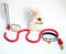 Red/White - Rope Leash with Leather Handle