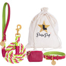 Candy Swirl - Rope Leash with Leather Handle
