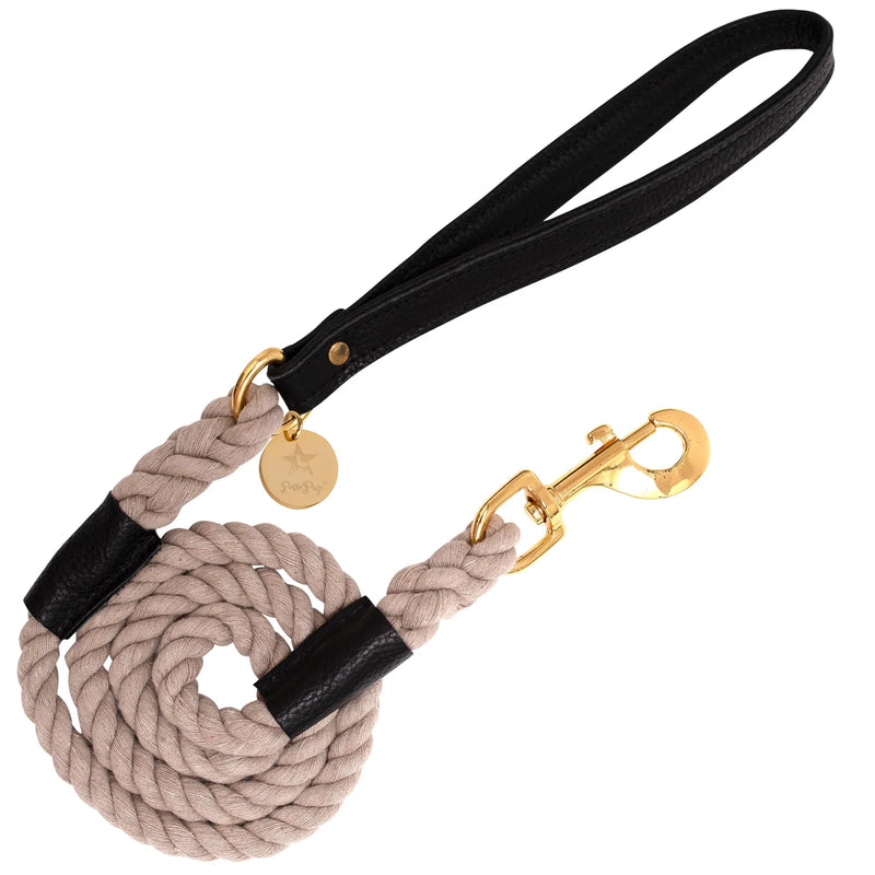 Candy Swirl - Rope Leash with Leather Handle