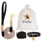 Rope Leash with Leather Handle - Black