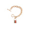 Gold Chain Rhinestone Lock Dog Charm