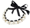 Lovely Pearl Ribbon Dog Necklace