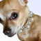 Classy Rhinestone & Pearl Crown Dog Necklace