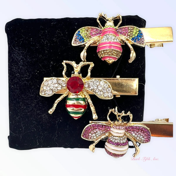 Rhinestone Bumble Bee Dog Barrettes