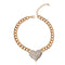 Rhinestone Heart Dog Necklace