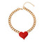 Rhinestone Heart Dog Necklace