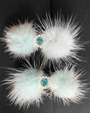 Crystal Pom Pom Dog Barrettes