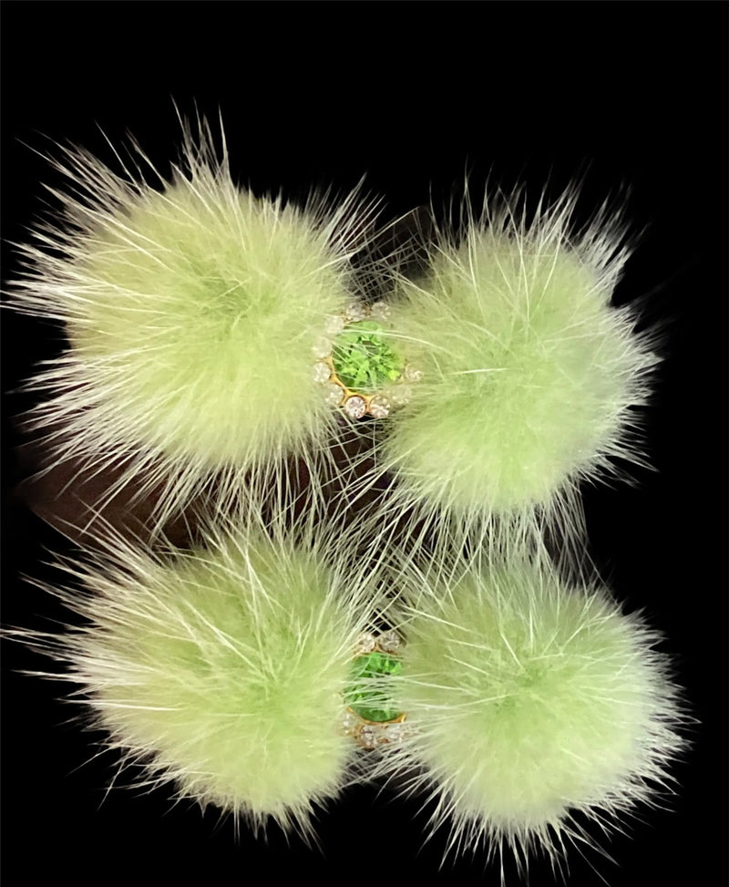 Crystal Pom Pom Dog Bows & Barrettes