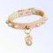 Vegan Leather Beaded Pearls & Bow Dog Collar
