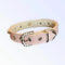 Vegan Leather Beaded Pearls & Bow Dog Collar