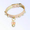 Vegan Leather Beaded Pearls & Bow Dog Collar