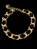 Gold Velvet Chain Collar