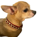 Gold Velvet Chain Collar