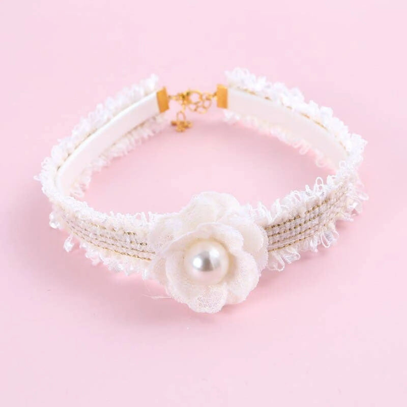 Classic Chic Tweed Flower Dog Collar / Necklace