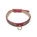 Sparkly Rhinestone Dog Collar with Gold Chain Details
