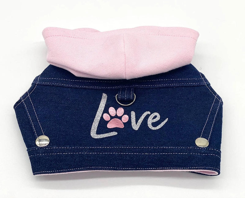 Denim "Love" Harness Vest in Glitter & Foil