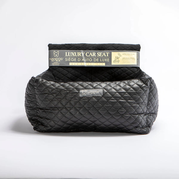 Quilted Vegan Leather Dog Car Seat