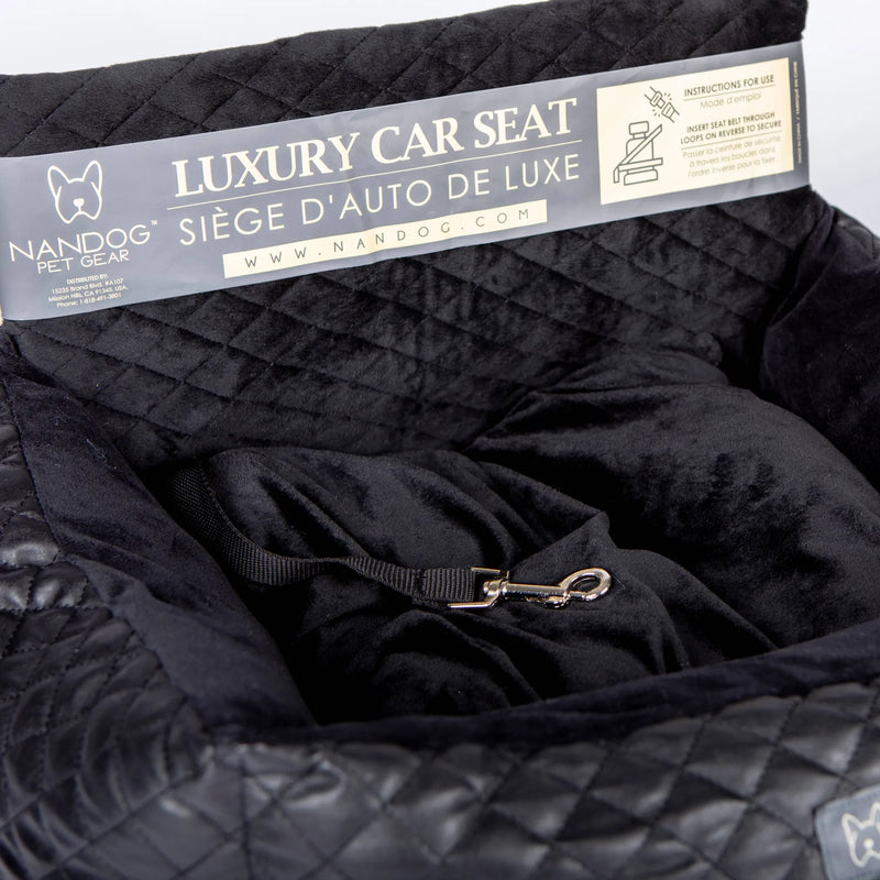 Quilted Vegan Leather Dog Car Seat