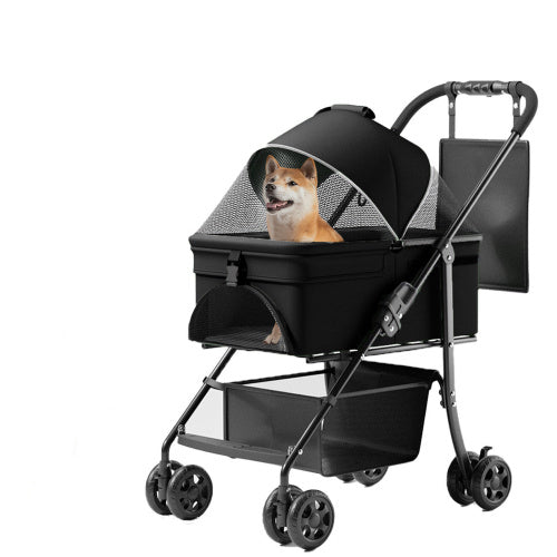 2 In 1 Folding Dog Stroller, Carrier & Car Seat