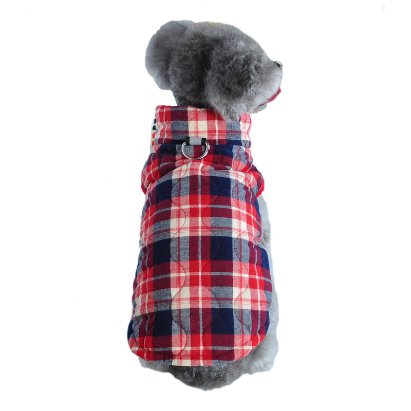 British Plaid Zipper Down Dog Jacket