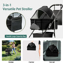 2 In 1 Folding Dog Stroller, Carrier & Car Seat