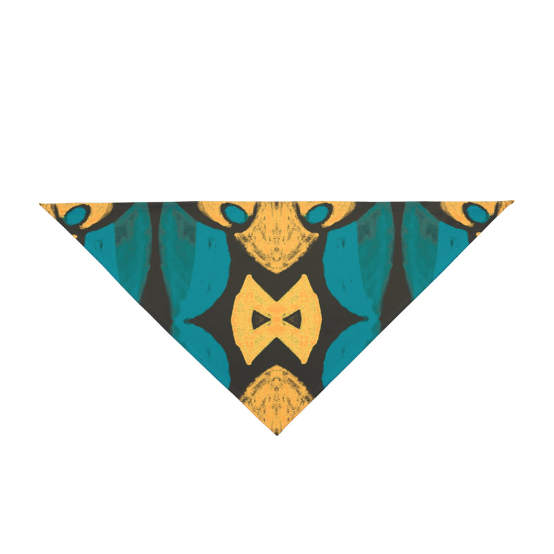 Vibrant Afrocentric Custom Dog Bandana – Blue, Black & Yellow