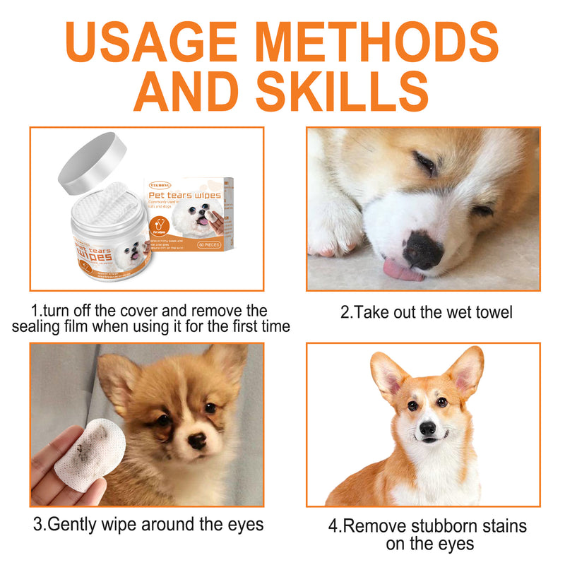 Yegbong Pet Wipes for Tear Stains & Eye Cleaning