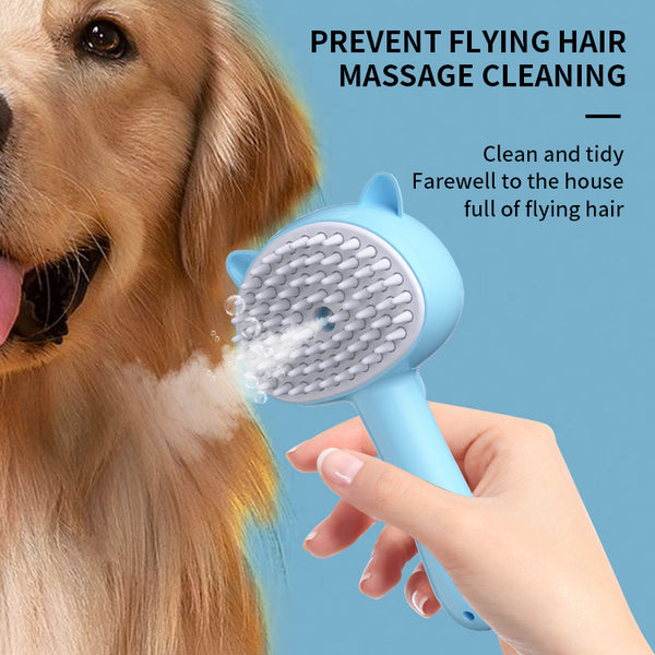 Rechargeable Self-Cleaning Pet Grooming Brush with Mist