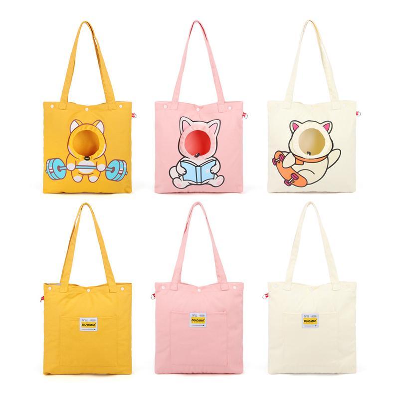 Peek-a-Boo Animal Canvas Shoulder Bag