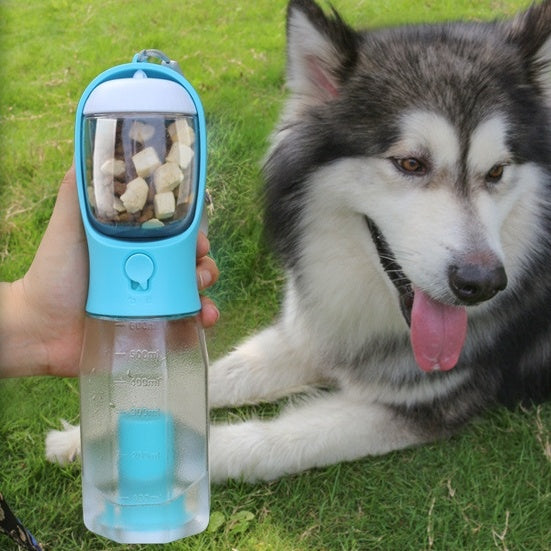 3 in 1 Water Bottle; Food Dispenser; Poop Bag Holder