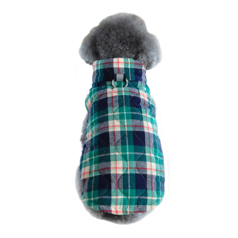 British Plaid Zipper Down Dog Jacket